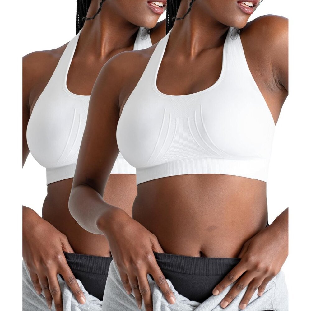 Women’s Sports Bra Plus Size High Support Workout Tops Nylon Elastane